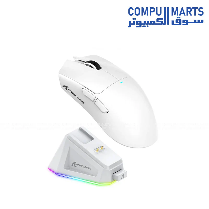 Attack Shark X11 – Wireless Gaming Mouse – 22,000 DPI – PAW3311 Sensor – 1000Hz – BT/2.4G/Wired – RGB Charging Dock – HUANO Switches – PTFE Skates - Image 3