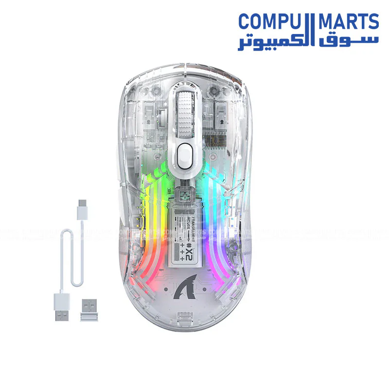Attack Shark X2 Transparent Wireless RGB Mouse - Image 2