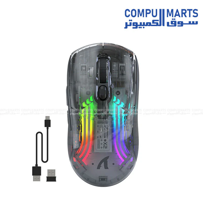 Attack Shark X2 Transparent Wireless RGB Mouse - Image 4