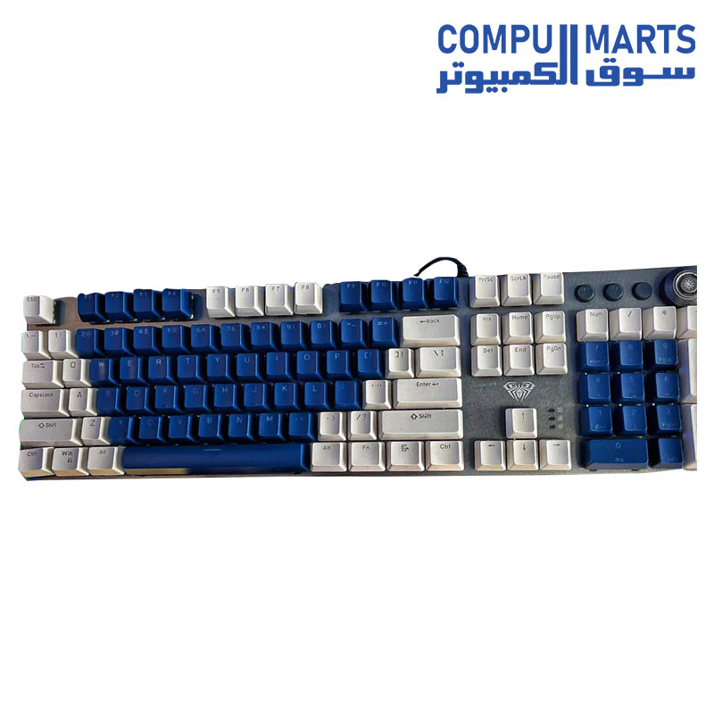 Keyboard  AULA F2088 Gaming Black Switch USB Wired Keyboard, Mechanical Keyboard, Ergonomic Design, Light Keyboard Desktop( SILVER and Black - PINK - WHITE  -Grey and White - WHITE and Dark blue - ORANGE and Black ) - Image 8