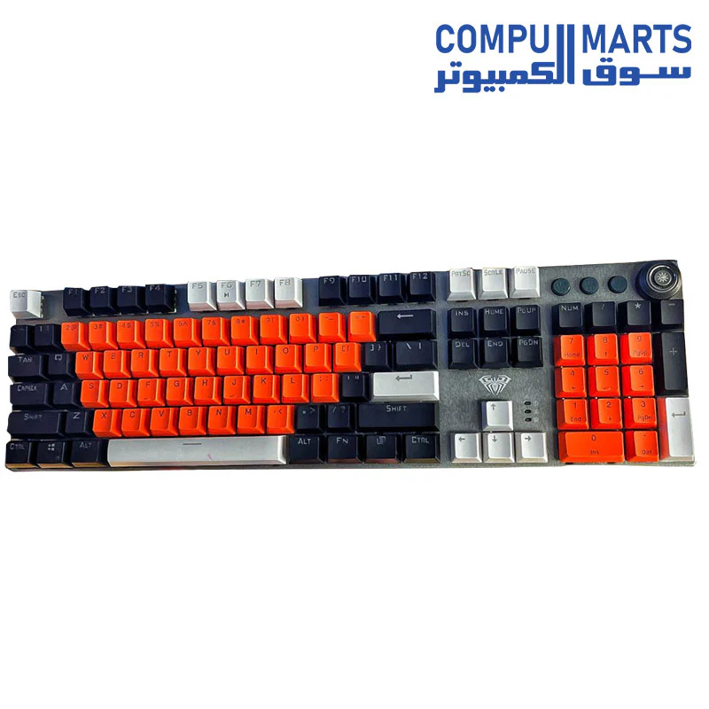 Keyboard  AULA F2088 Gaming Black Switch USB Wired Keyboard, Mechanical Keyboard, Ergonomic Design, Light Keyboard Desktop( SILVER and Black - PINK - WHITE  -Grey and White - WHITE and Dark blue - ORANGE and Black ) - Image 9