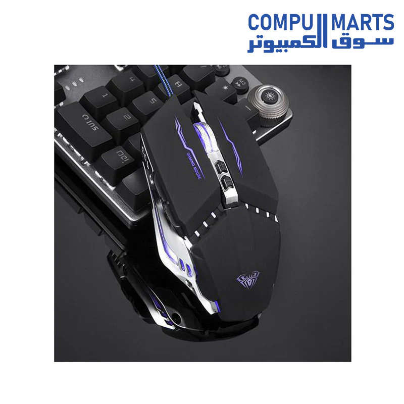 Aula S30 USB Gaming Mouse - Black-Silver - Image 4