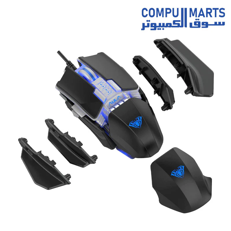 Aula USB Wired Optical Gaming Mouse 4800DPI, H508,7 Buttons - Image 2