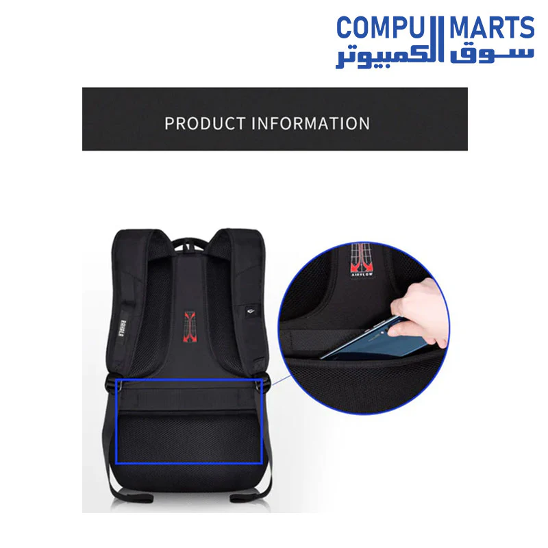 B00740 Rahhala 15.6-inch Waterproof Laptop Bag for Business Travel School with USB Charging Port - Image 3