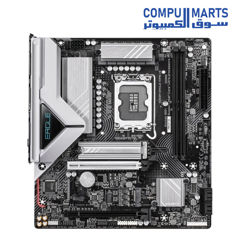 GIGABYTE B860M EAGLE WiFi6 V2 Motherboard – Intel LGA1851 – Micro-ATX – DDR5 – PCIe 5.0 – M.2 – WiFi 6 – USB 3.2 – For Intel Core Ultra Processors - Image 2