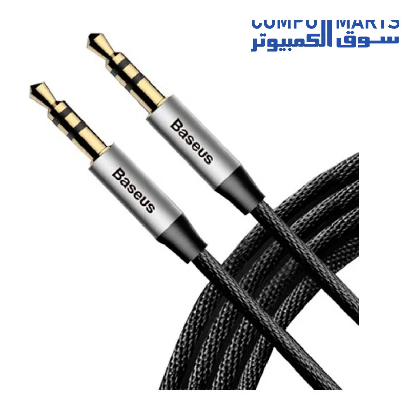 Baseus Cable Audio Male to Male 1m Silver+Black - CAM30-BS1 - Image 4