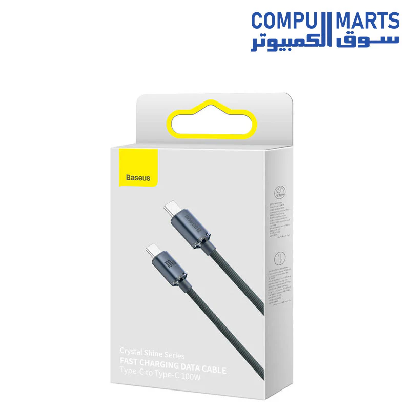 Baseus Crystal Shine Series cable USB cable for fast charging and data transfer USB Type C - USB Type C 100W 1.2m - Image 3