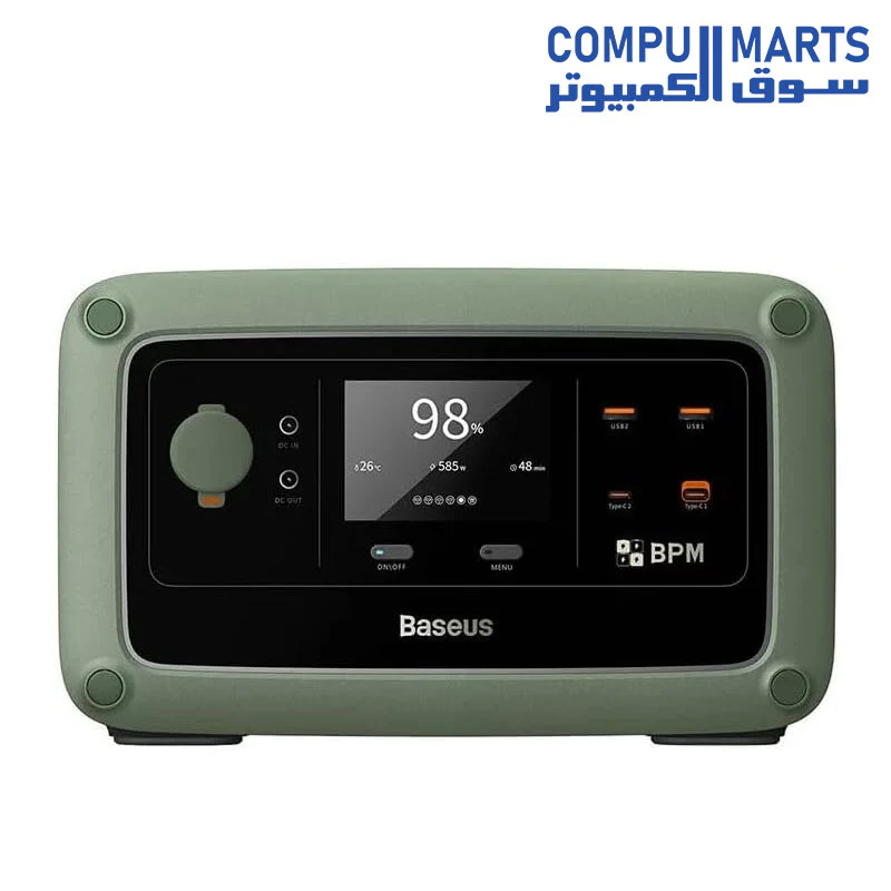 Baseus Energy Stack Digital Portable Power Station (Parallel Operation) 600W (EU 220V) Forest Green - Image 2