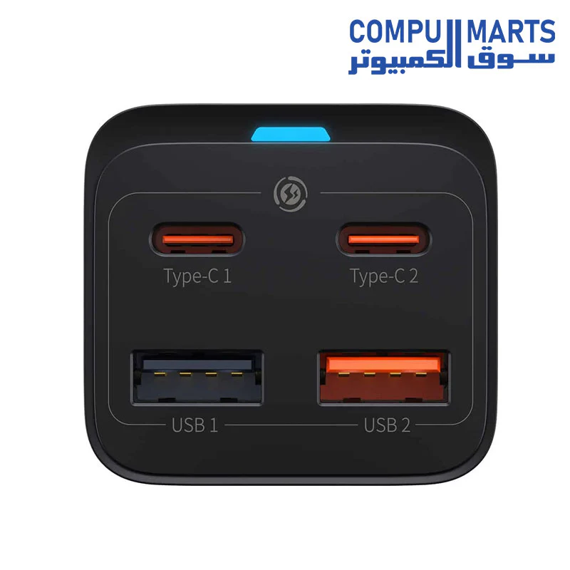 Baseus GaN3 Pro Desktop Fast Charger 2C+2U 65W EU Black (Include: Baseus Xiaobai series fast charging Cable Type-C to Type-C 100W (20V/5A) 1m Black) - Image 2
