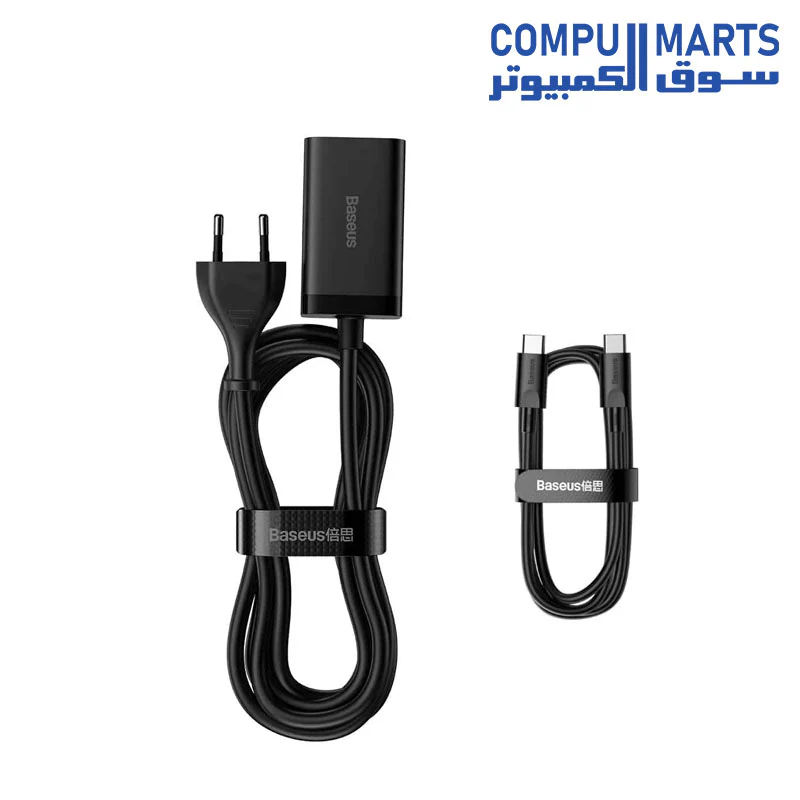 Baseus GaN3 Pro Desktop Fast Charger 2C+2U 65W EU Black (Include: Baseus Xiaobai series fast charging Cable Type-C to Type-C 100W (20V/5A) 1m Black) - Image 4