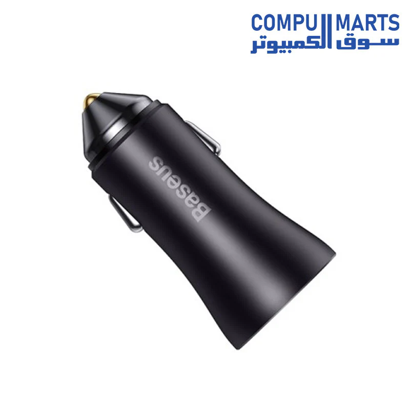 Baseus Golden Contactor Max Dual Fast Charger Car Charger U+C 60W Dark Gray - Image 2