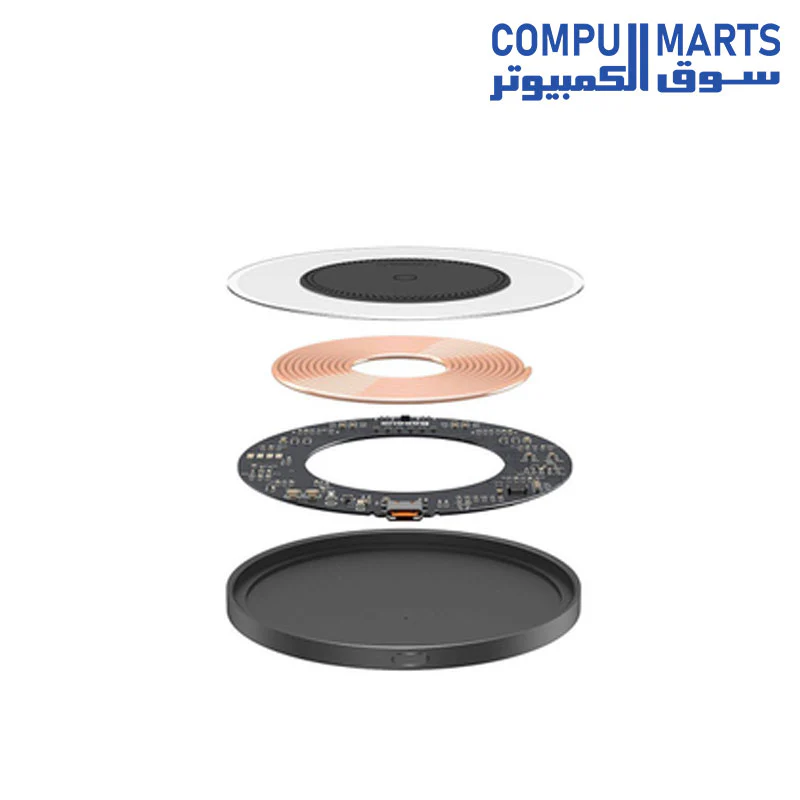 Baseus Simple 2 Wireless Charger 15W Cluster Black（Include: CableType-C To Type-C 24W 12V/2A 1m Cluster Black) - Image 3