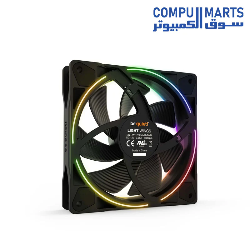 Be Quiet Light Wings 120mm PWM, ARGB lighting on front and rear, 9 silence-optimized fan blades - Image 2