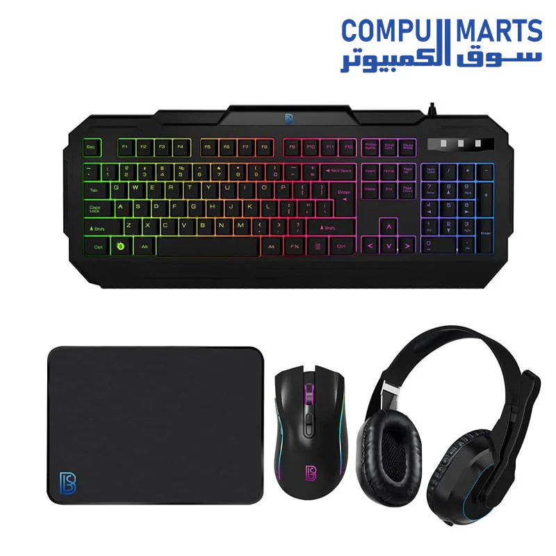 BST-ST4 RGB Gaming Combo Keyboard, Mouse, Headphone And Mouse Pad 4 In 1 - Image 3