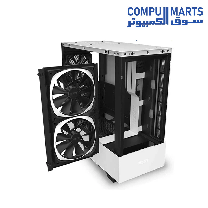 NZXT H510 Elite-Premium CA-H510E Mid-Tower ATX Case PC Gaming Case  - Dual-Tempered Glass Panel - Front I/O USB Type-C Port - Vertical GPU Mount - Integrated RGB Lighting - Image 4