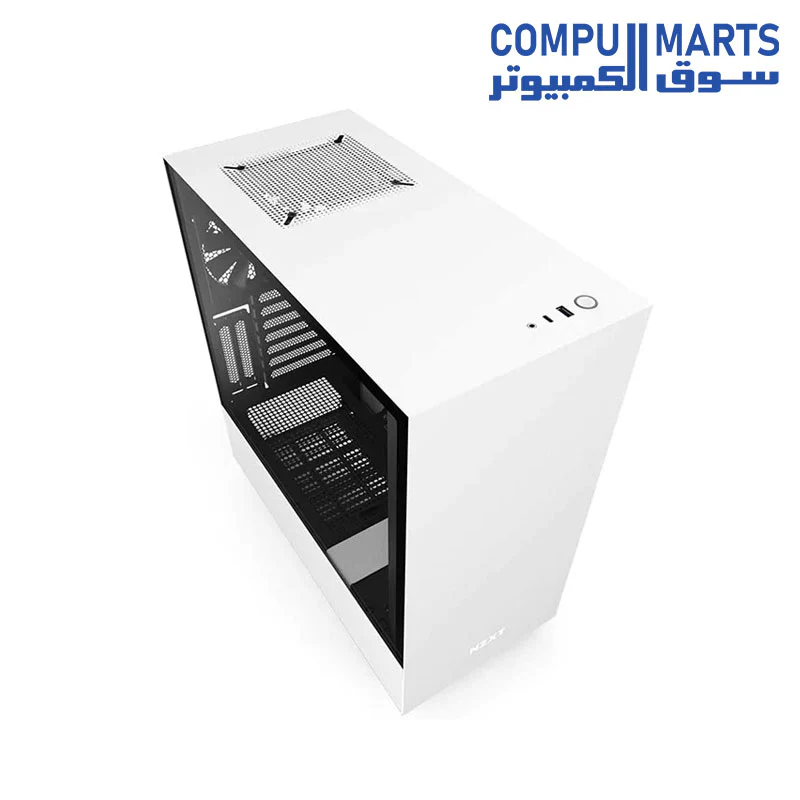 NZXT H510i - Compact ATX Mid -Tower case PC Gaming Case  - Front I/O USB Type-C Port - Vertical GPU Mount - Tempered Glass Side Panel - Integrated RGB Lighting - White/Black - Image 5