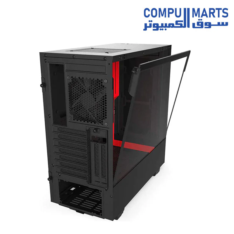 NZXT H510i - Compact ATX Mid -Tower case PC Gaming Case  - Front I/O USB Type-C Port - Vertical GPU Mount - Tempered Glass Side Panel - Integrated RGB Lighting - White/Black - Image 6