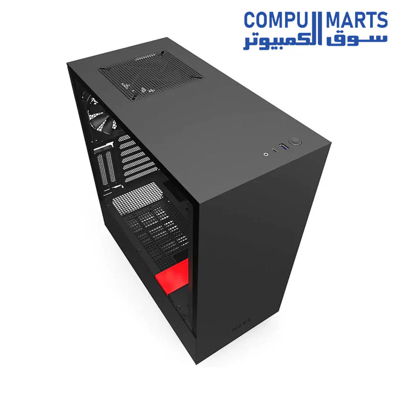 NZXT H510i - Compact ATX Mid -Tower case PC Gaming Case  - Front I/O USB Type-C Port - Vertical GPU Mount - Tempered Glass Side Panel - Integrated RGB Lighting - White/Black - Image 8