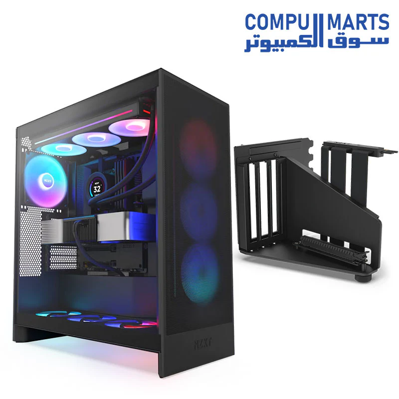 CASE NZXT H7 FLOW RGB MID TOWER ATX AIRFLOW + VERTCAL GPU NZXT BLACK AND WHITE - Image 2
