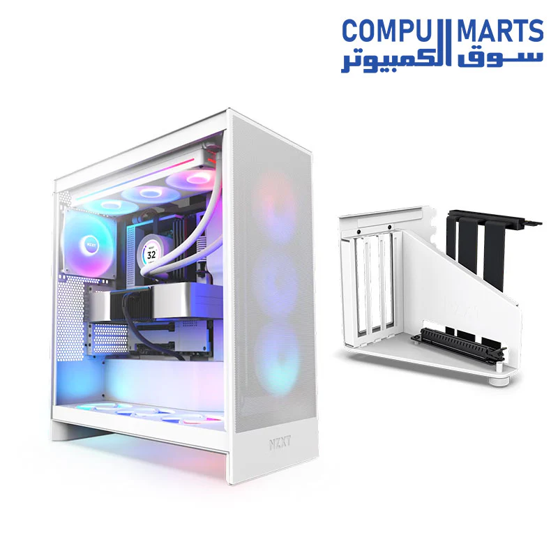 CASE NZXT H7 FLOW RGB MID TOWER ATX AIRFLOW + VERTCAL GPU NZXT BLACK AND WHITE - Image 3