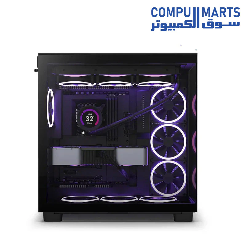 CASE NZXT H9 FLOW EDITION RGB BLACK ATX MID-TOWER +  VERTCAL GPU NZXT BLACK - Image 3