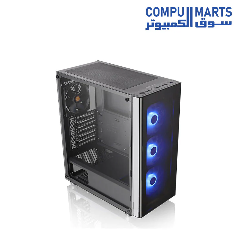THERMALTAKE V200 TEMPERED GLASS MID-TOWER, 3 FAN ARGB SPECTRE, 1FAN BLACK,PSU 600 WATT - Image 3