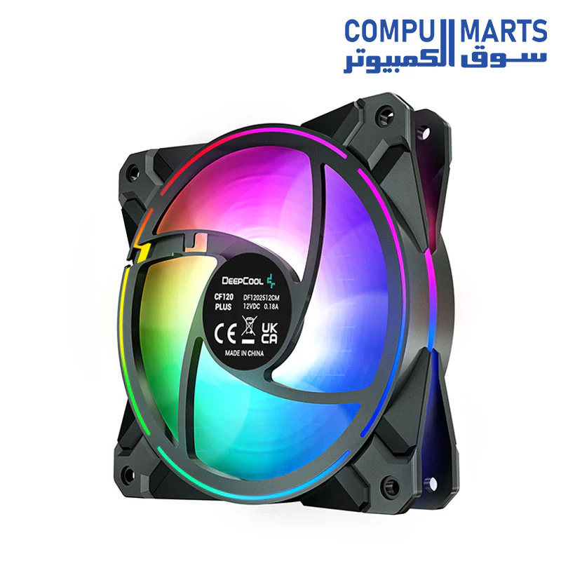 DeepCool CF120 Plus 3in1 PC Fans 3 Packs 120mm 1800RPM PWM Case Fans ARGB Aura SYNC 52.5CFM Computer Cooling Fans Quiet Under 28.8dB(A) High Performance for ATX/MATX PC Cases - Image 6