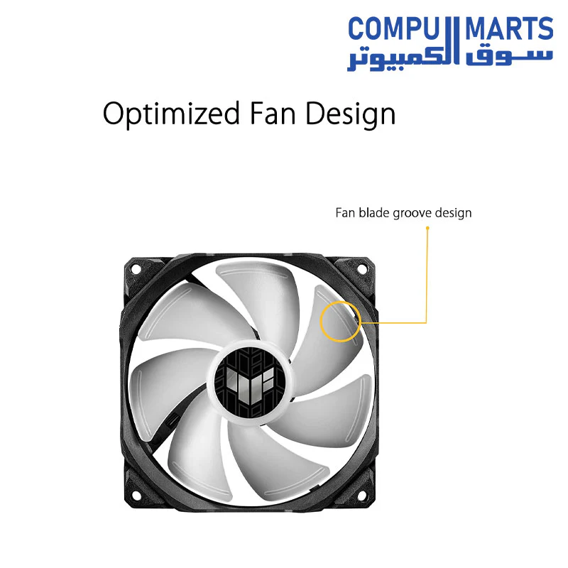 TUF Gaming LC 240 ARGB all-in-one liquid CPU cooler with Aura Sync and dual TUF Gaming 120 mm ARGB radiator fans - Image 4