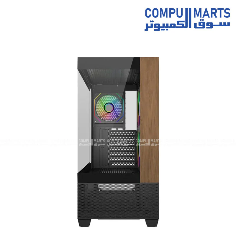 Cooler Master Elite 690 Wood ATX Mid Tower — Tempered Glass, Wood Front Panel, ARGB, USB Type-C - Image 3