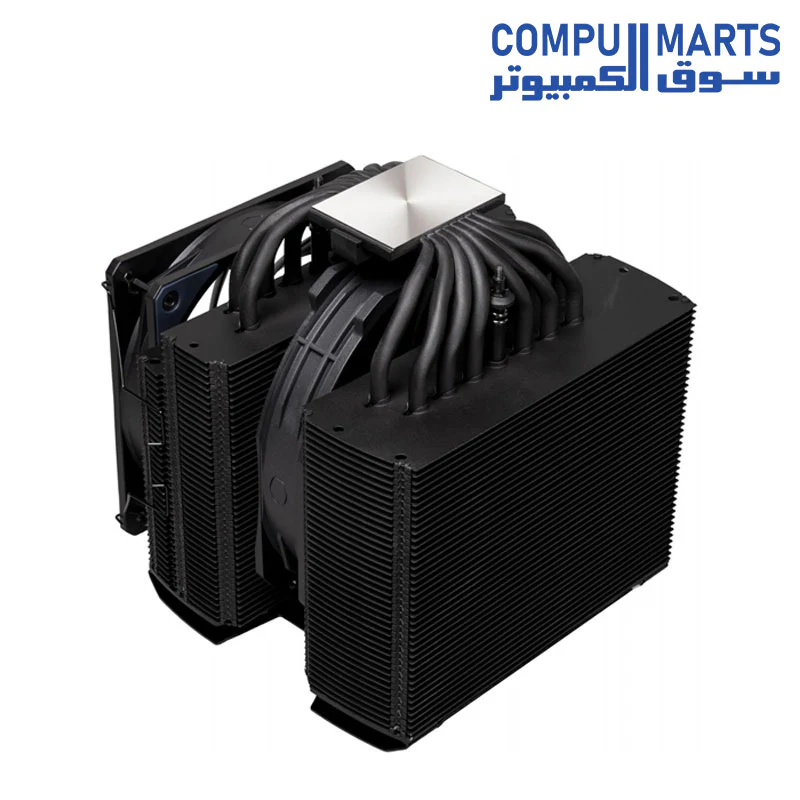 Cooler Master Master Air MA824 Stealth Dual Tower CPU Air Cooler, 8 Heat Pipes, Dual Mobius 120|130mmFans, Nickel-Plated Copper Base, AMD Ryzen AM5/AM4, Intel LGA1700/1200 (MAM-D8PN-318PK-R1) - Image 6