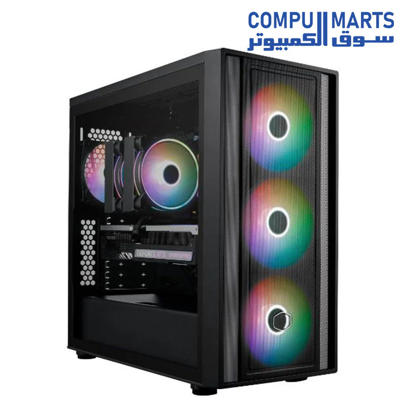 COOLER MASTER MASTERBOX 600 ATX ARGB Mid Tower Tempered Glass Gaming Case2xUSB Type C & Back Connector Motherboard Support - Image 6