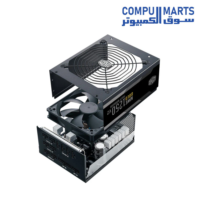 Cooler Master MWE Gold 1250 V2 Fully Modular, 1250W, 80+ Gold Efficiency, Quiet 140mm FDB Fan - Image 5