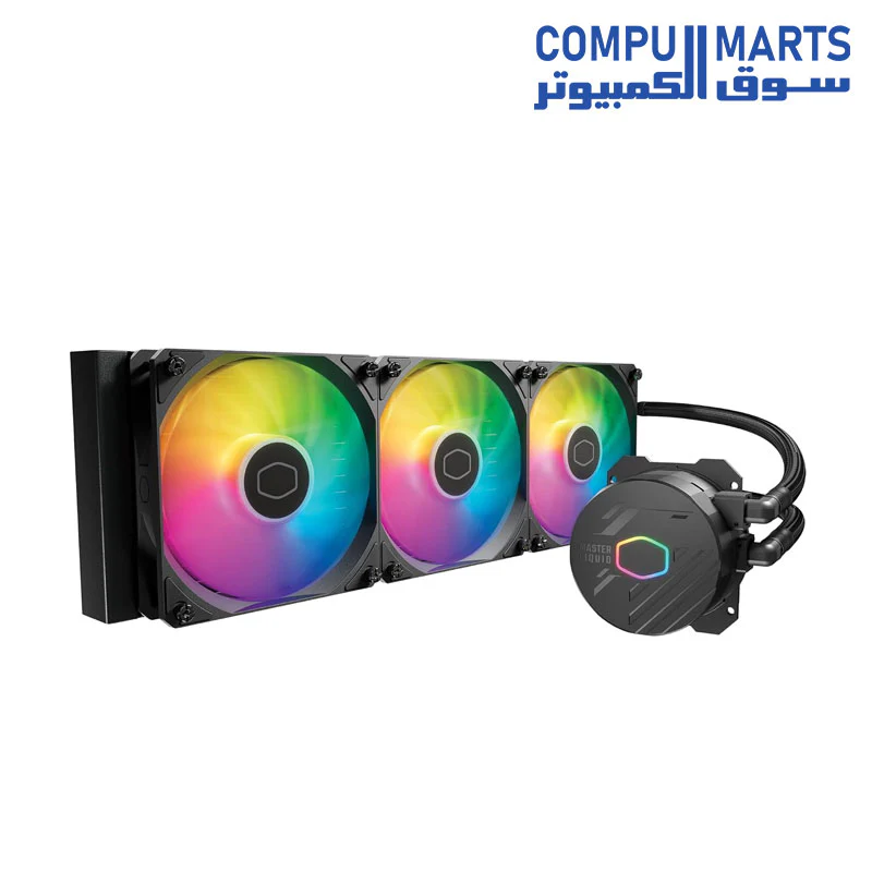 CoolerMaster MasterLiquid 360L Core White / Black 360mm Close-Loop AIO Liquid Cooler, ARGB Sync, Gen S Coldplate Pump, 120mm PWM - Image 5