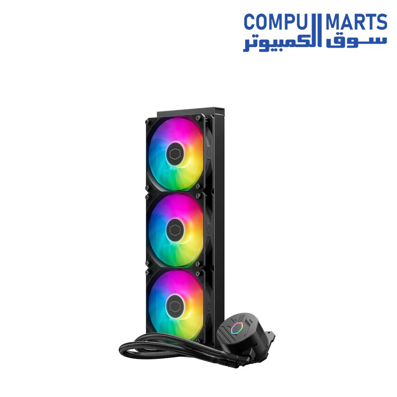 CoolerMaster MasterLiquid 360L Core White / Black 360mm Close-Loop AIO Liquid Cooler, ARGB Sync, Gen S Coldplate Pump, 120mm PWM - Image 6