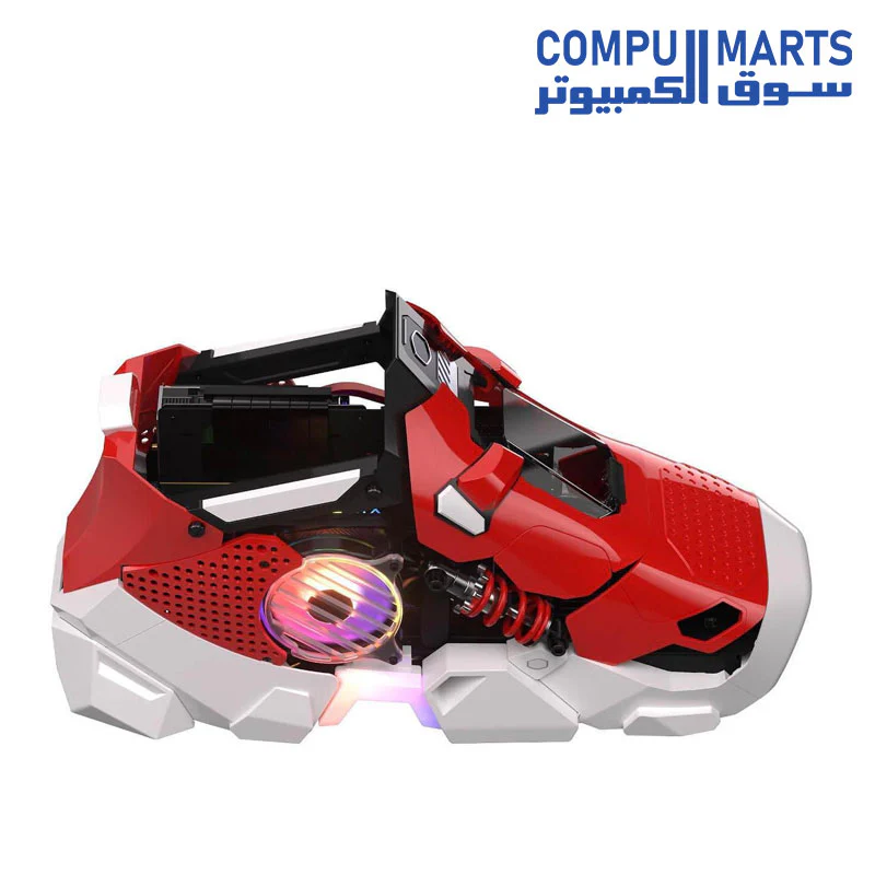 CoolerMaster Sneaker-X CPT Kit Case Mini-ITX Classic Red Aluminum SFX PSU 3-slot GPUs - Image 2
