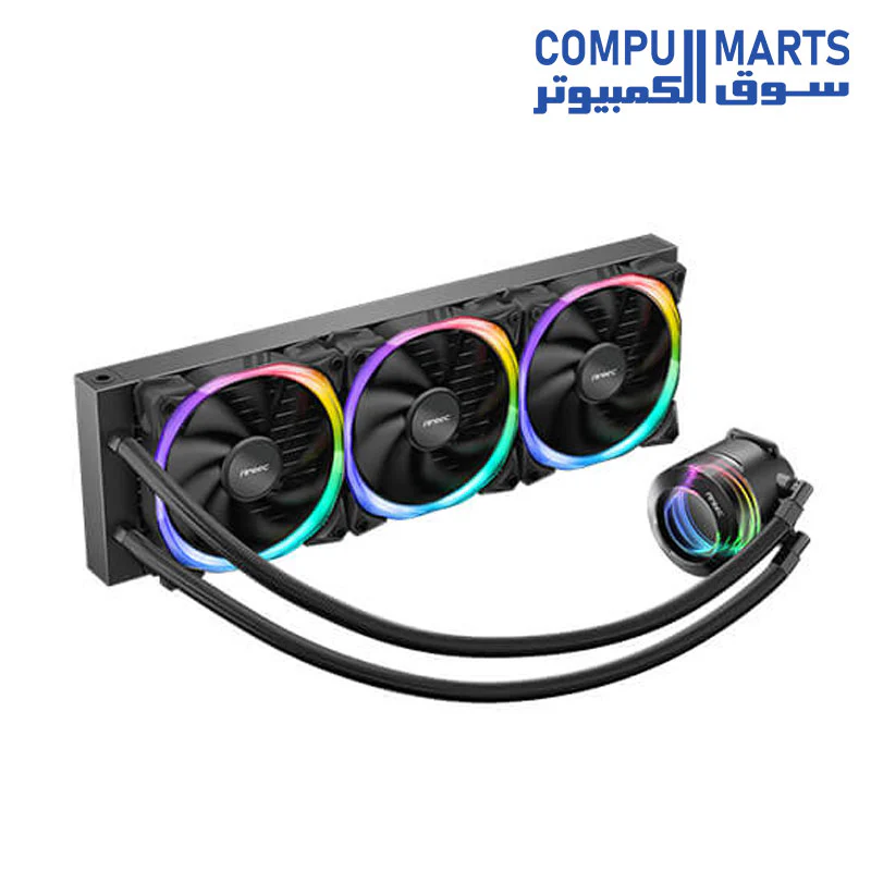 Antec Vortex 360 LUM Liquid Cooler – 360mm ARGB AIO CPU Cooler – Intel & AMD Support - Image 7