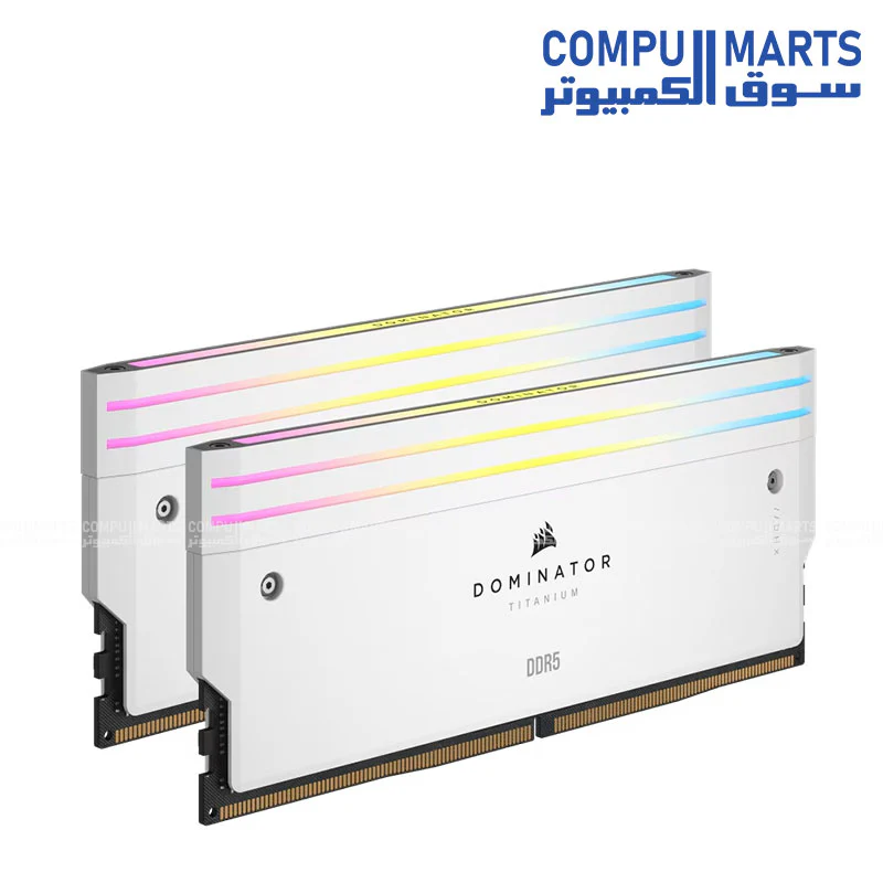 Corsair DOMINATOR Titanium RGB 64GB (2x32GB) DDR5 6400MHz CL32 White Intel XMP Gaming RAM - Image 2