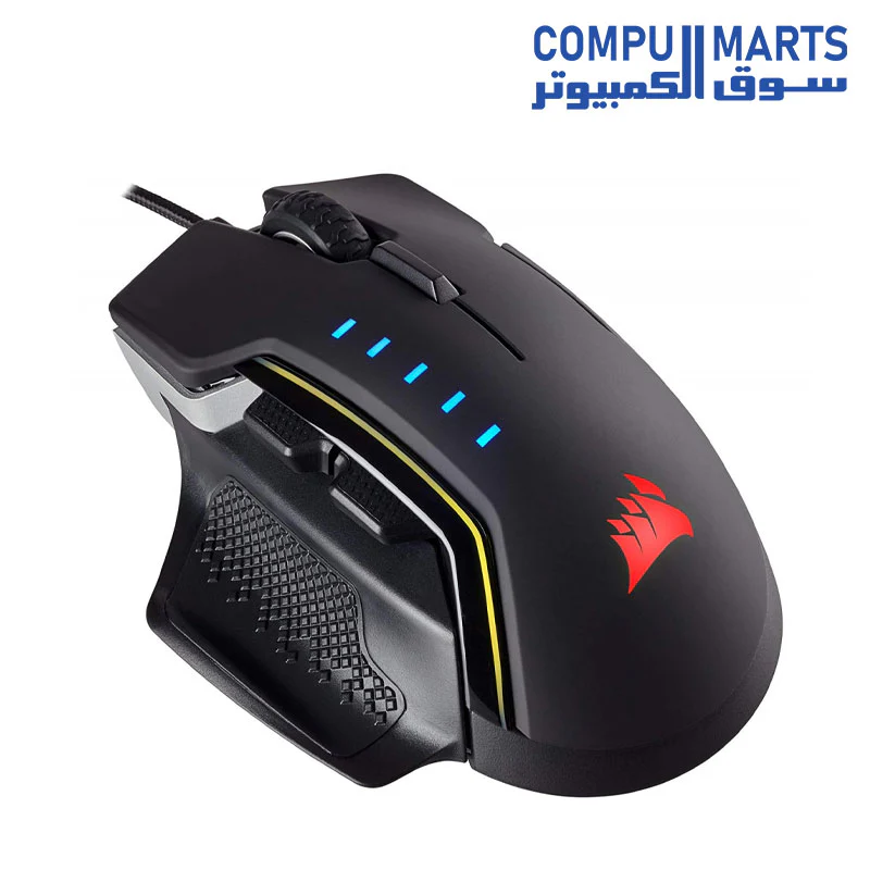 CORSAIR Glaive - RGB Gaming Mouse - Comfortable & Ergonomic - Interchangeable Grips - 16,000 DPI Optical Sensor - Aluminum - Image 2