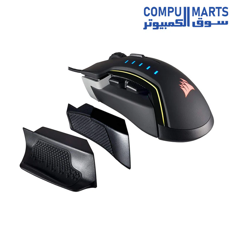 CORSAIR Glaive - RGB Gaming Mouse - Comfortable & Ergonomic - Interchangeable Grips - 16,000 DPI Optical Sensor - Aluminum - Image 3