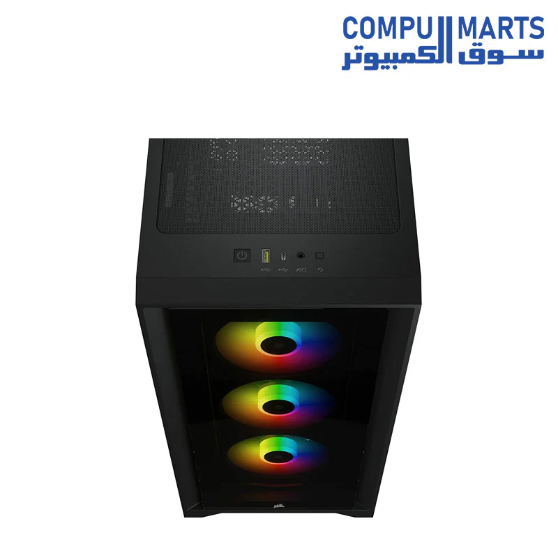 Corsair iCUE 4000X RGB Tempered Glass Mid-Tower ATX Case Black (CC-9011204-WN) - Image 4