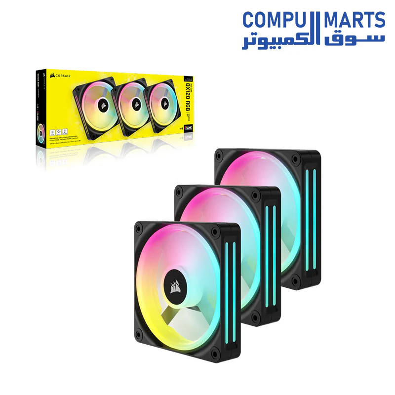 CORSAIR  iCUE LINK QX120 RGB 120mm PWM PC Fans Starter Kit with iCUE LINK System Hub - Image 4