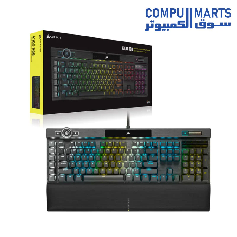 Corsair K100 RGB Optical-Mechanical Gaming Keyboard  CORSAIR OPX Switch Black - Image 8