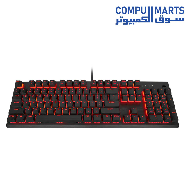 Corsair K60 PRO Mechanical Gaming Keyboard with Cherry VIOLA Switch - Red LED - Image 3