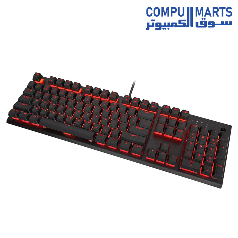 Corsair K60 PRO Mechanical Gaming Keyboard with Cherry VIOLA Switch - Red LED - Image 4
