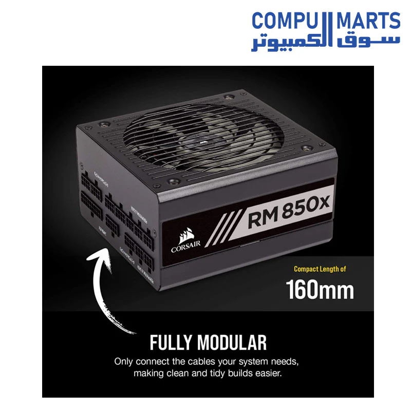 CORSAIR RMx Series RM850x 850 Watt 80 PLUS Gold Fully Modular ATX Power Supply - Image 4