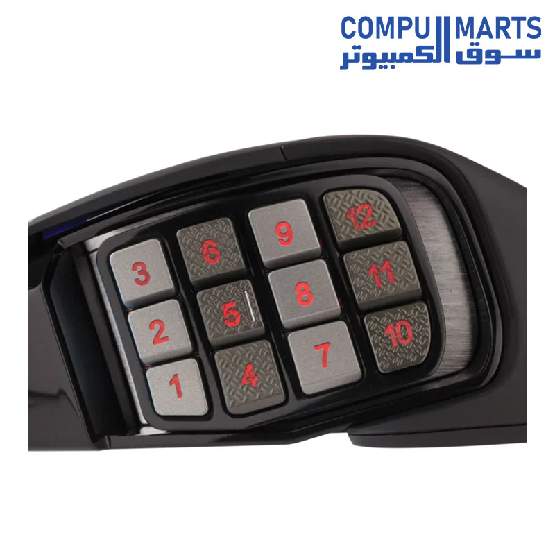 Corsair SCIMITAR RGB ELITE Gaming Mouse For MOBA, MMO - 18,000 DPI - 17 Progammable Buttons - iCUE Compatible - Black - Image 8