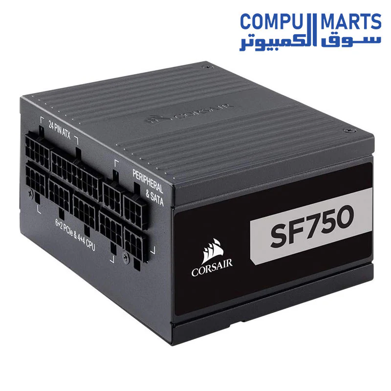 Corsair SF750 80 Plus Platinum Certified Power Supply Unit SF Series 750W Fully Modular - Black (UK) - Image 2