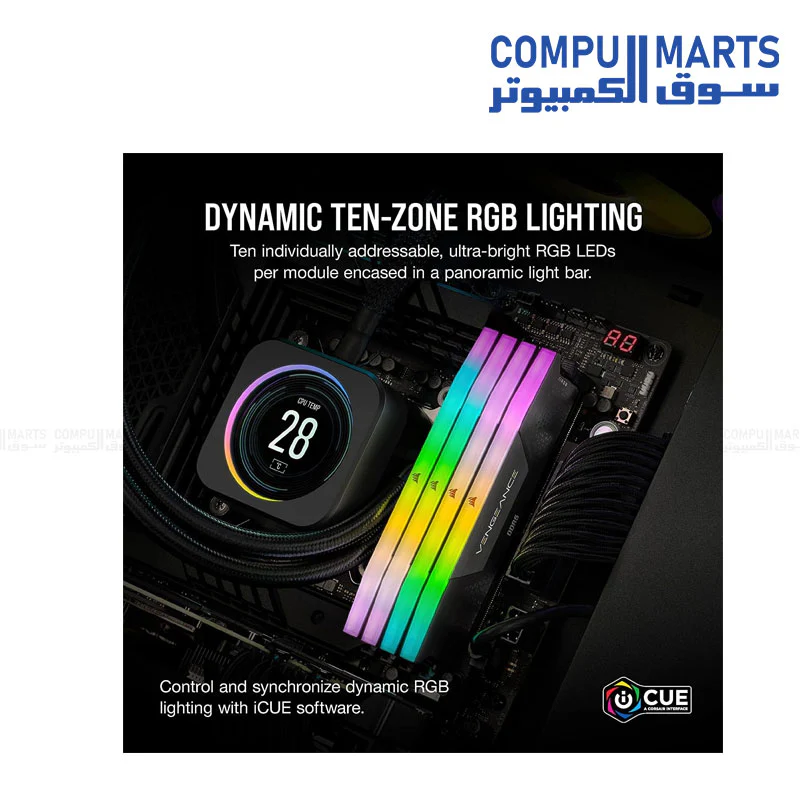 CORSAIR VENGEANCE DDR5 32GB (2x16GB) 6800MT/s CL40 Desktop Gaming Memory Kit – Black - Image 4