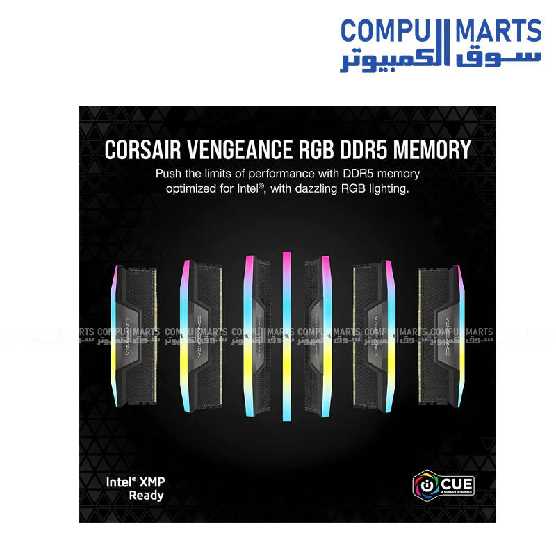 CORSAIR VENGEANCE RGB DDR5 32GB (2x16GB) 7200MT/s CL34 Desktop Gaming Memory Kit – Black - Image 3