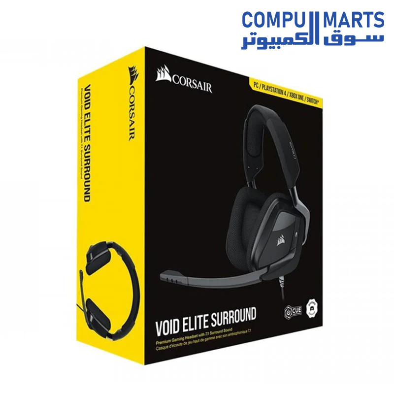 Corsair VOID Elite Surround Premium Gaming Headset with 7.1 Surround Sound - Discord Certified - Works with PC, Xbox Series X, Xbox Series S, PS5, PS4, Nintendo Switch - Carbon - Image 3